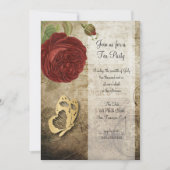 Fête des roses rouges Vintages| Invitation (Devant)