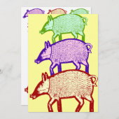 Fête des Trois Cochons, BBQ, Cuisine, Invitation P (Devant / Derrière)