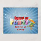 Fête d'été colorée moderne Invitation (Devant)