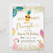 Fête d'été comme un ananas Invitation d'anniversai (Devant)