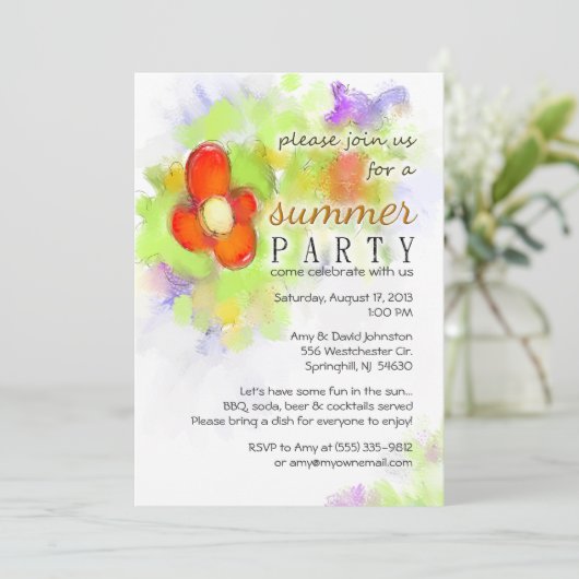 Fête d'été - Invitation florale (Debout devant)