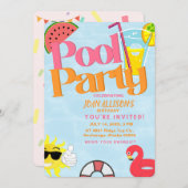 fête d'été invitation watermelon (Devant / Derrière)