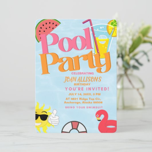 fête d'été invitation watermelon (Debout devant)