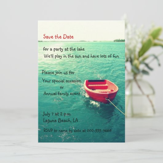 Fête d'été Lakeside/Fête Invitations sur mesure (Debout devant)