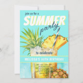 Fête d'été tropical Invitation d'anniversaire (Devant)
