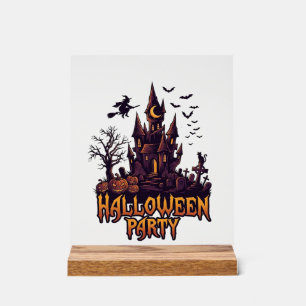 Fête d'Halloween Château Hanté Citrouilles Chauves