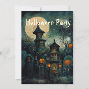 Fête d'Halloween   Haunted Castle Invitation