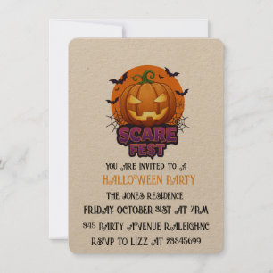 Fête d'Halloween Invitation de fête - Pum Éffrayan