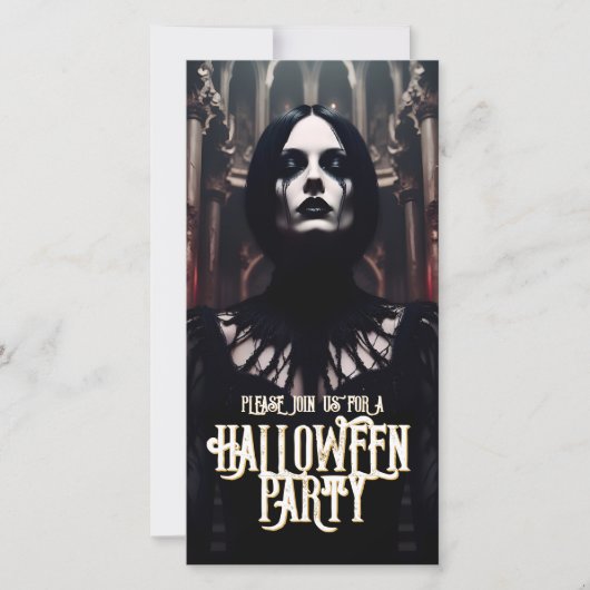 Fête d'Halloween - Invitation gothique sombre (Devant)