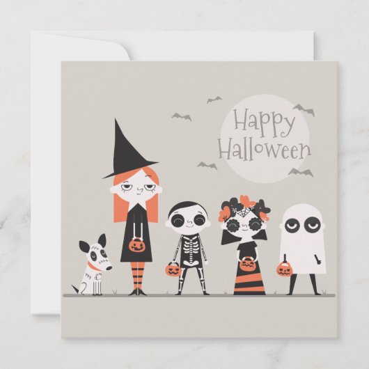 Fête d'Halloween simple mais élégante | Invitation (Devant)