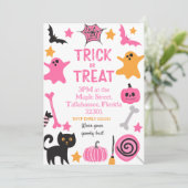 Fête d'Halloween, Trick ou Traiter Invitation éffr (Debout devant)