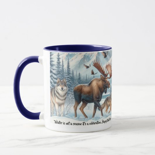 Fête d'hiver Faune en hiver Mug de neige (Gauche)
