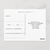 fête d'hiver mariage floral rsvp carte postale (Dos)