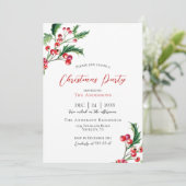 Fête d'invitation de Noël invitation baies d'hiver (Debout devant)