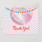 fête disco, paillettes, danse, carte de remercieme (Devant)