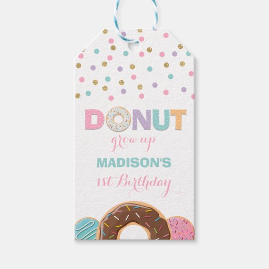 Fête Donut Favoriser Merci Étiquette Croissance du (Devant)
