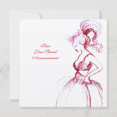 FÊTE DOUCE JEUNE FILLE 16 ANS INVITATION Rose (Dos)