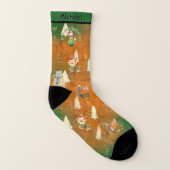 Fête Doux moche mignonne Animaux Orange Vert (Gauche intérieur)