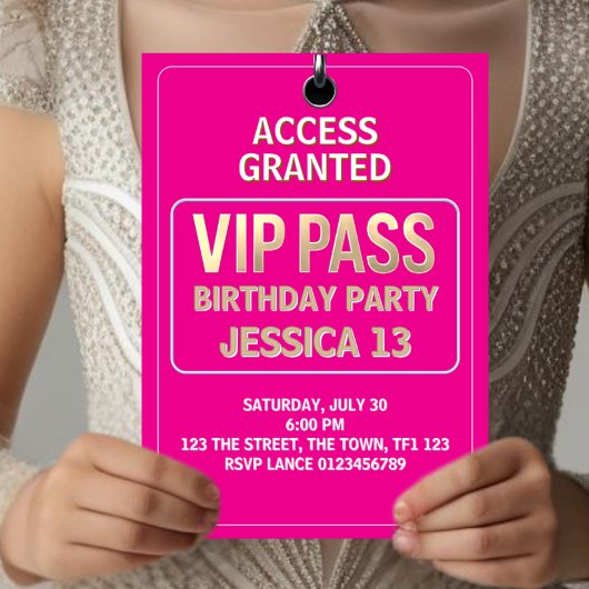 Fête du 13e anniversaire, carte VIP, niveau 13, fi