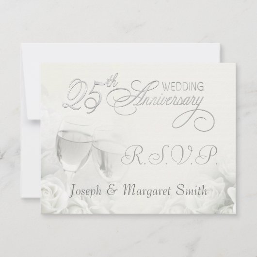 Fête du 25e anniversaire - Cartes de réponse RSVP (Devant)