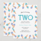 Fête du 2ème anniversaire | Invitation à la crème (Devant / Derrière)