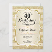 Fête du 40e anniversaire - Gold Invitation (Devant)
