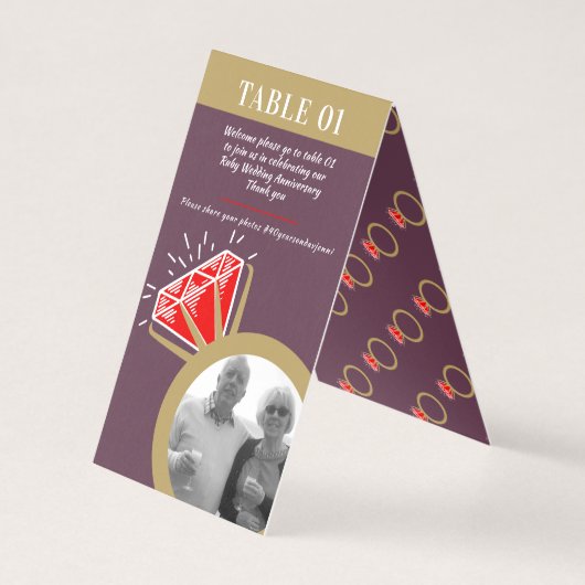 fête du 40e anniversaire ruby bague or deux photo (Back)