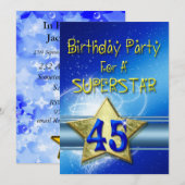 Fête du 45e anniversaire Invitation pour une Super (Devant / Derrière)