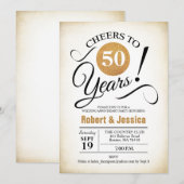 Fête du 50e anniversaire de mariage - Invitation b (Devant / Derrière)