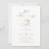Fête du 50e Anniversaire | Invitation en feuille d (Devant)