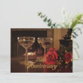 Fête du 50e anniversaire Invitation Vin rose (Debout devant)