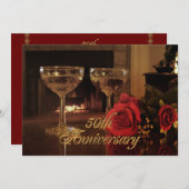 Fête du 50e anniversaire Invitation Vin rose (Devant / Derrière)