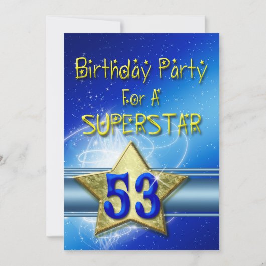 Fête du 53e anniversaire Invitation pour une Super (Devant)