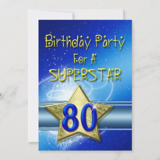 Fête du 80e anniversaire Invitation pour une Super (Devant)