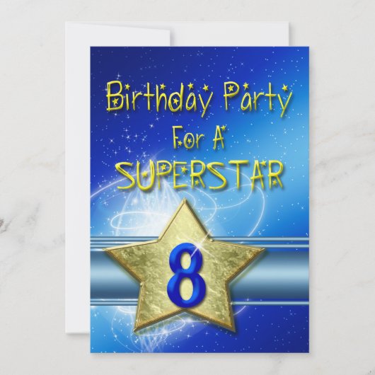 Fête du 8e anniversaire Invitation pour une Supers (Devant)