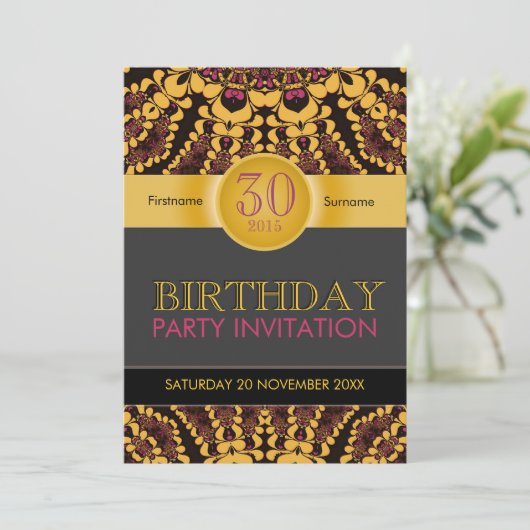 Fête du Batik tropical Invitations d'anniversaire (Debout devant)