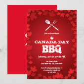Fête du Canada BBQ feuille blanche Invitation (Devant / Derrière)