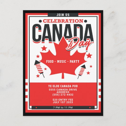 Fête du Canada Fête Fête du Canada Invitation (Devant)