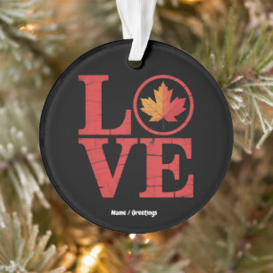 Fête du Canada Maple Leaf Love Flag Vintage Cool P
