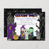 Fête du costume | Invitations de fête d'Halloween (Devant / Derrière)