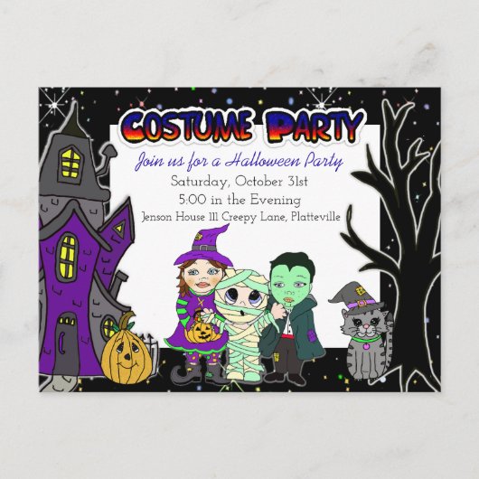 Fête du costume | Invitations de fête d'Halloween (Devant)