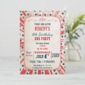 Fête du jour Vintage rustique Invitation (Debout devant)