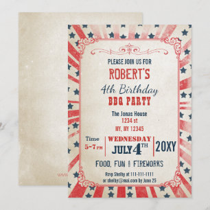 Fête du jour Vintage rustique Invitation