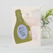 Fête du Nouvel An Champagne Invitation (Debout devant)