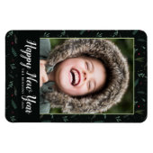 Fête du Nouvel An Feuille Berries Photo Magnet (Horizontal)