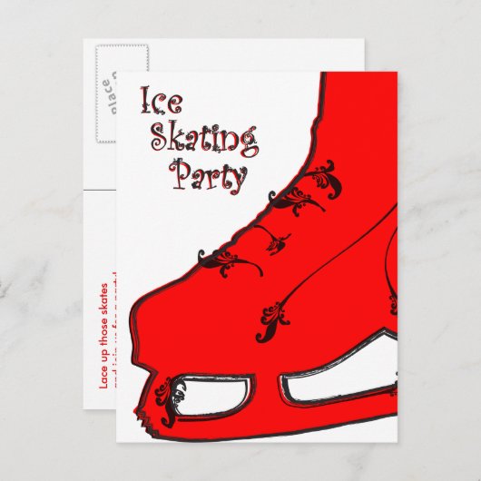 fête du patinage sur glace invitation paisley (Devant / Derrière)