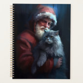 Fête du Père Noël du chat bleu russe (Devant)