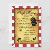 Fête du Pirate vintage, Invitation d'anniversaire. (Devant)