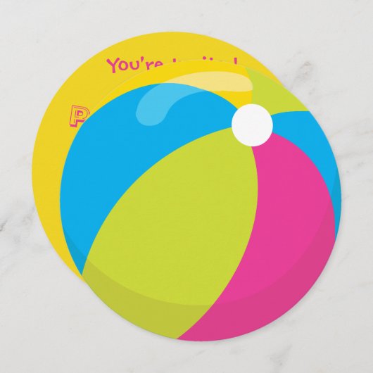 Fête du pool| Invitation à un bal de plage (Devant / Derrière)