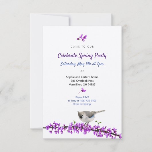 Fête du Printemps avec Invitation Redbud (Devant)